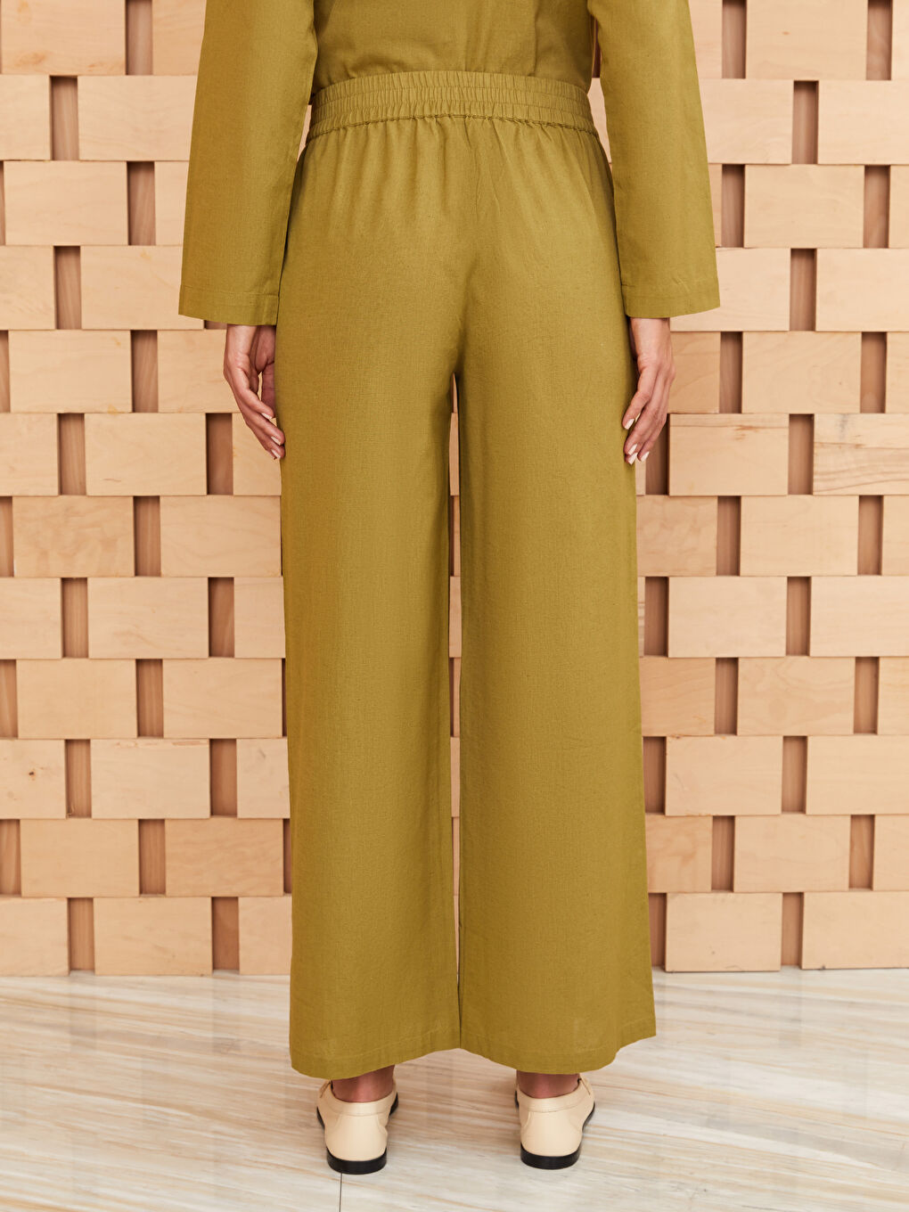 Regular Fit Wide Leg Women's Trousers -S3HG74Z8-VBN