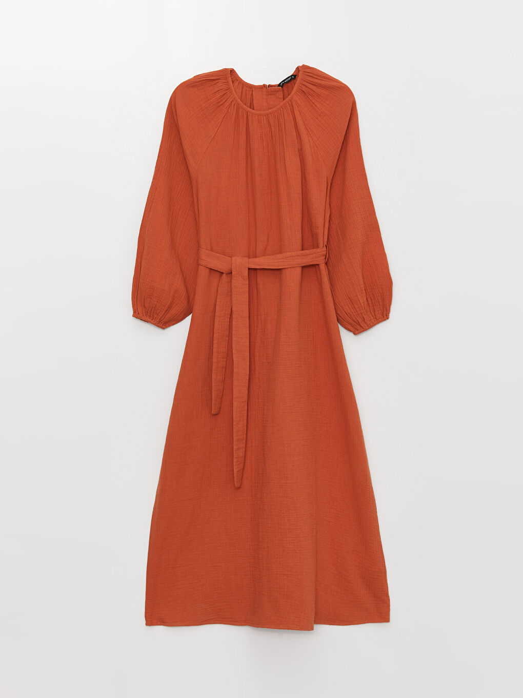 LCW Modest Robe pour Femmes en Mousseline à Manches Longues et Col Rond Uni -S3HG75Z8-V7K