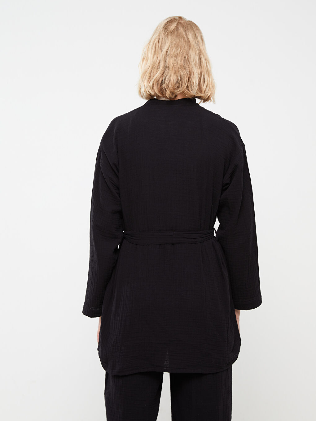 Kimono en Mousseline Oversize à Col Châle pour Femmes-4