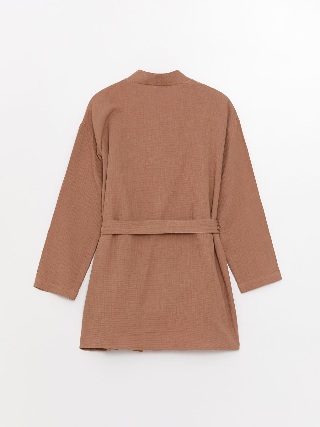 Shawl Collar Plain Long Sleeve Oversize Muslin Women's Kimono -S3HG76Z8-VBM