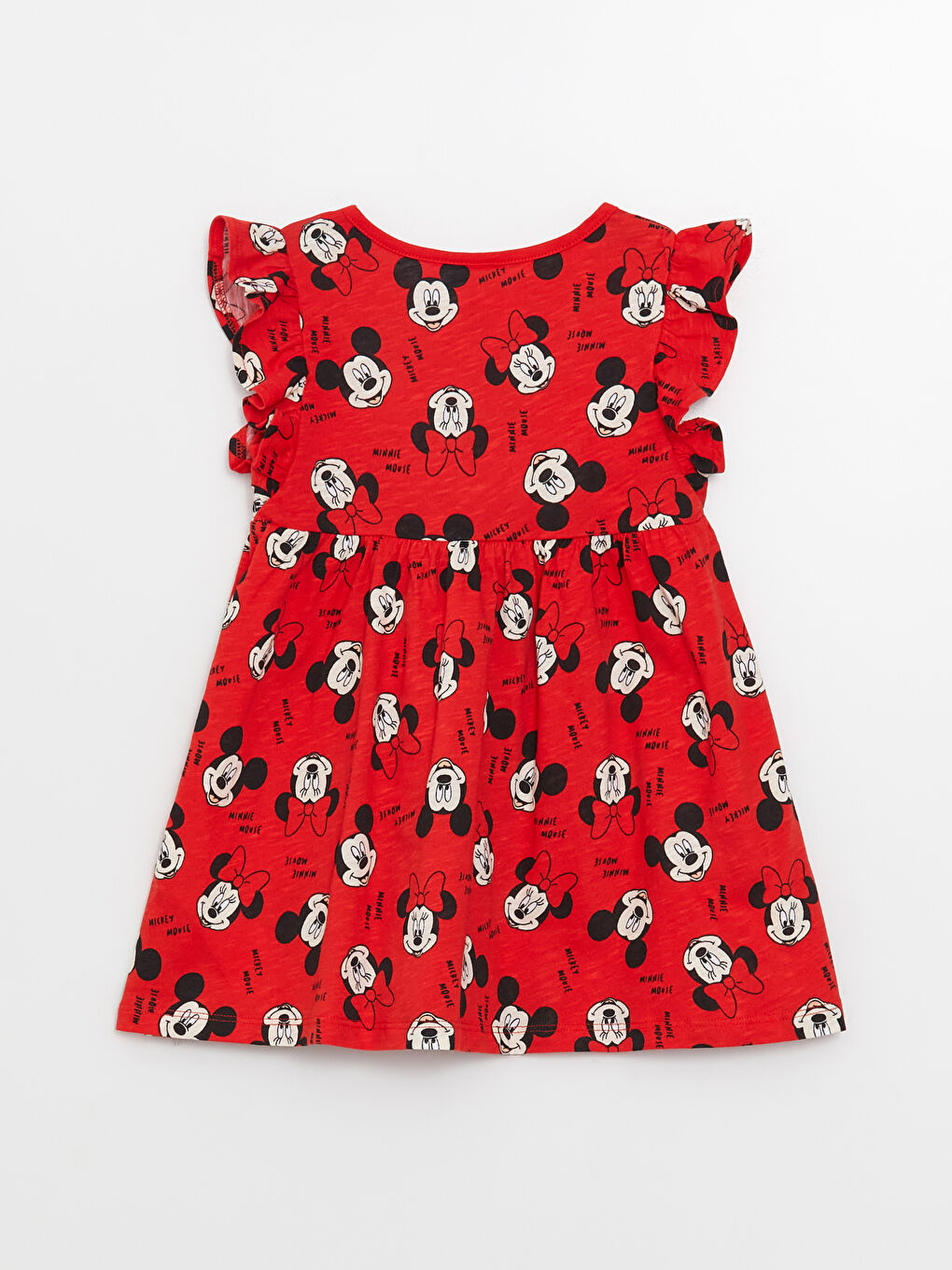 LCW baby Crew Neck Minnie Mouse Printed Baby Girls' Dress -S3HG87Z1-LTQ