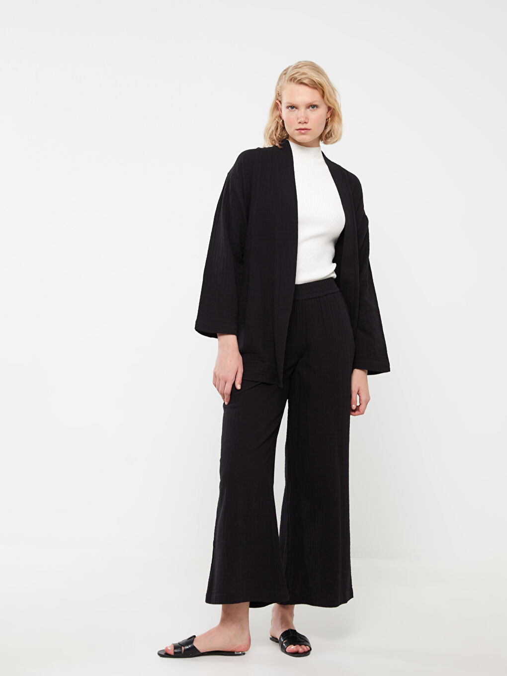 Regular Fit Wide Leg Women's Trousers -S3HH02Z8-RQL