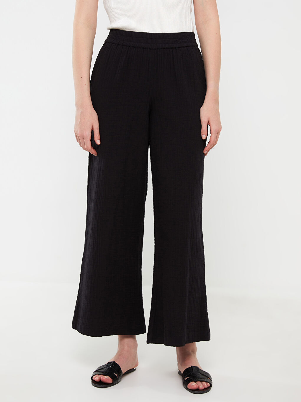 Regular Fit Wide Leg Women's Trousers -S3HH02Z8-RQL