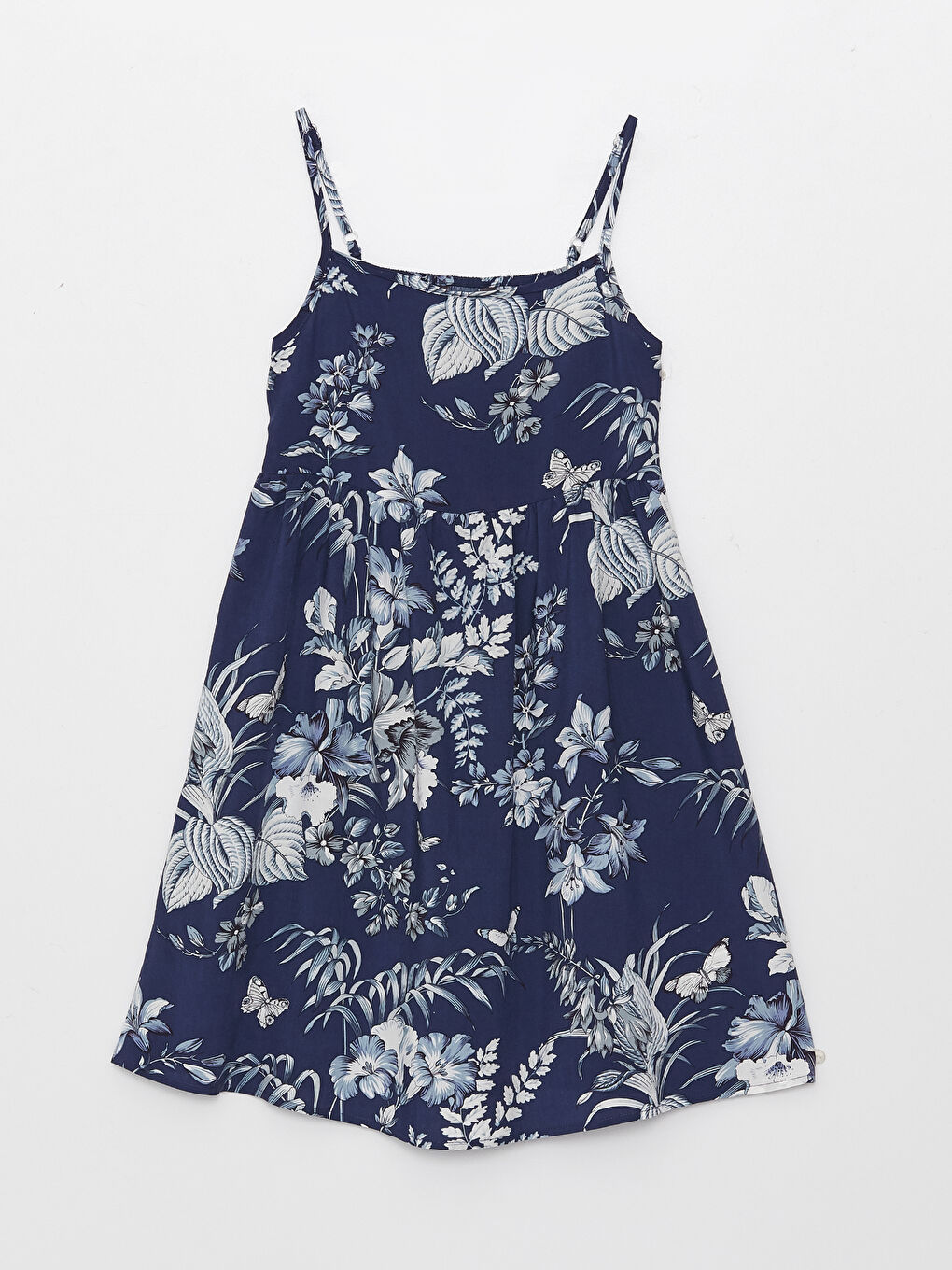 LCW Kids Square Neck Patterned Strappy Girl Dress -S3HH25Z4-LQN