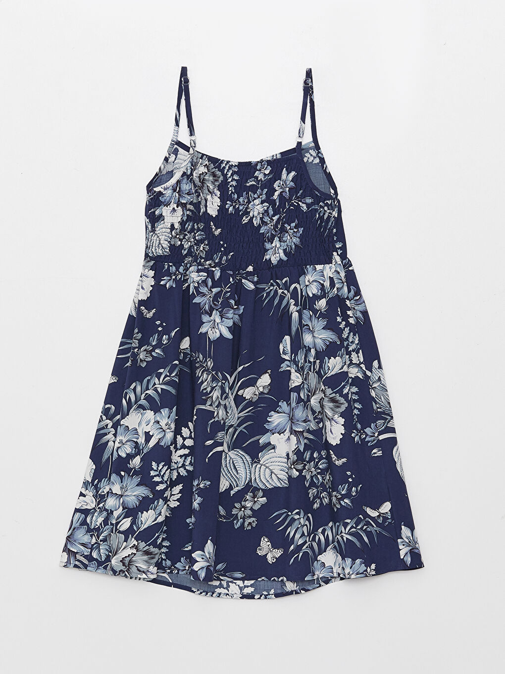 LCW Kids Square Neck Patterned Strappy Girl Dress -S3HH25Z4-LQN