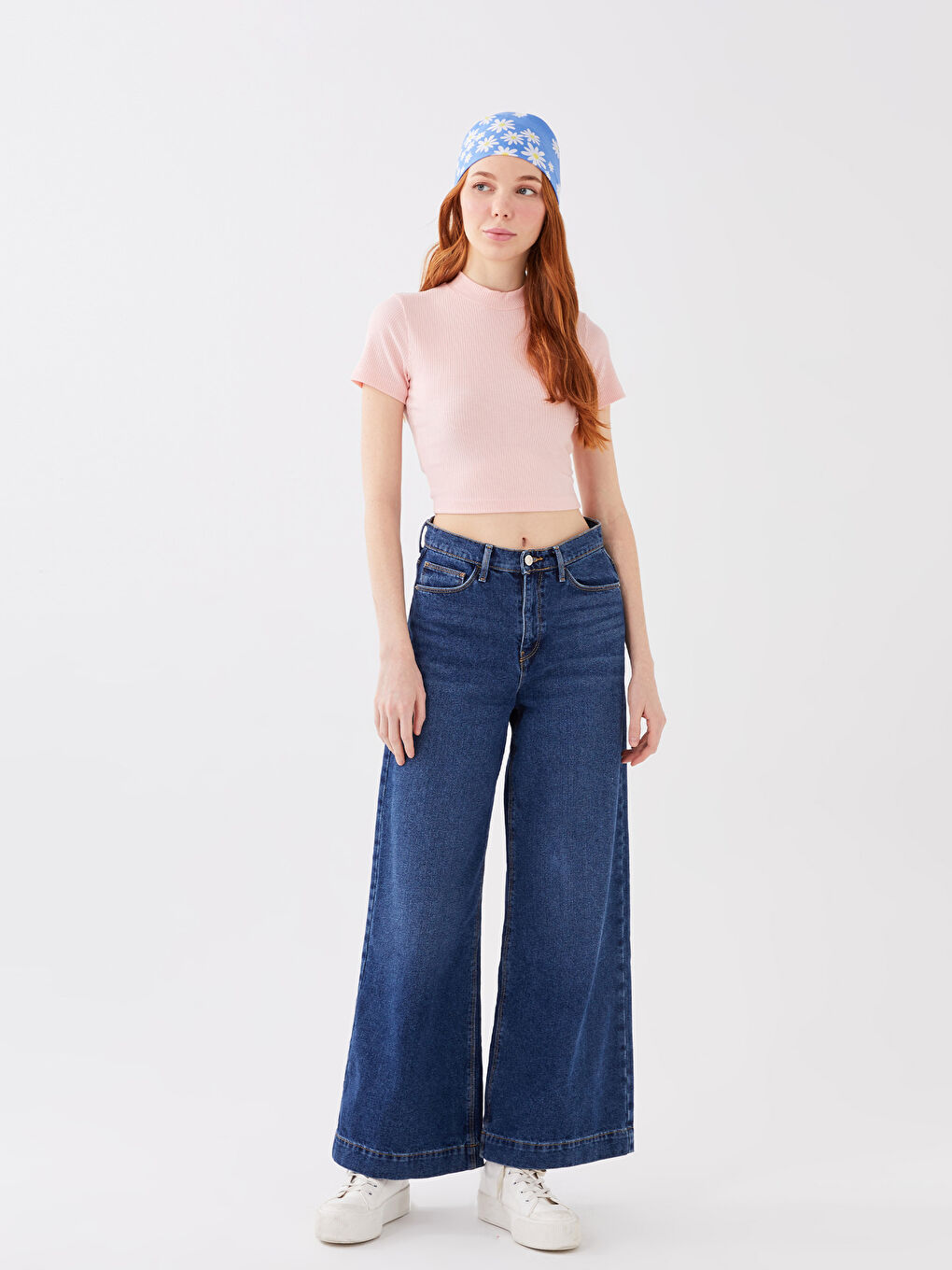 Stand Up Collar Straight Short Sleeve Women's Crop-2