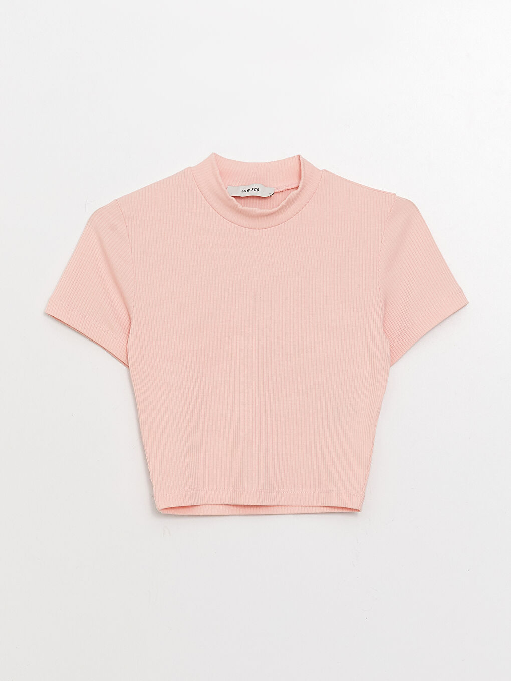 Stand Up Collar Straight Short Sleeve Women's Crop-5