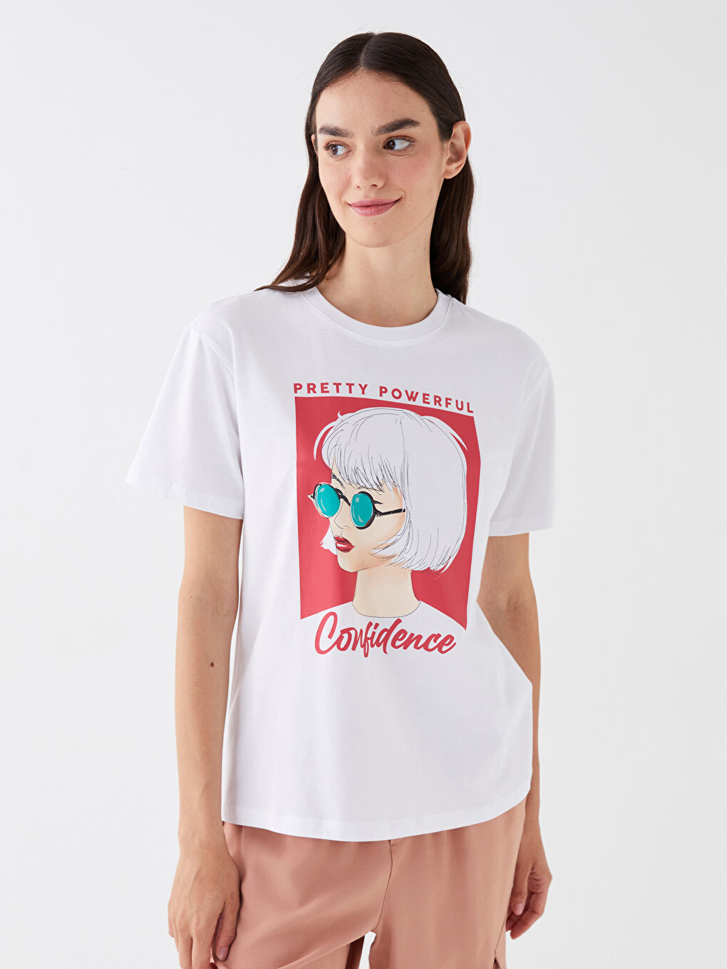 Crew Neck Printed Short Sleeve Women's T-Shirt