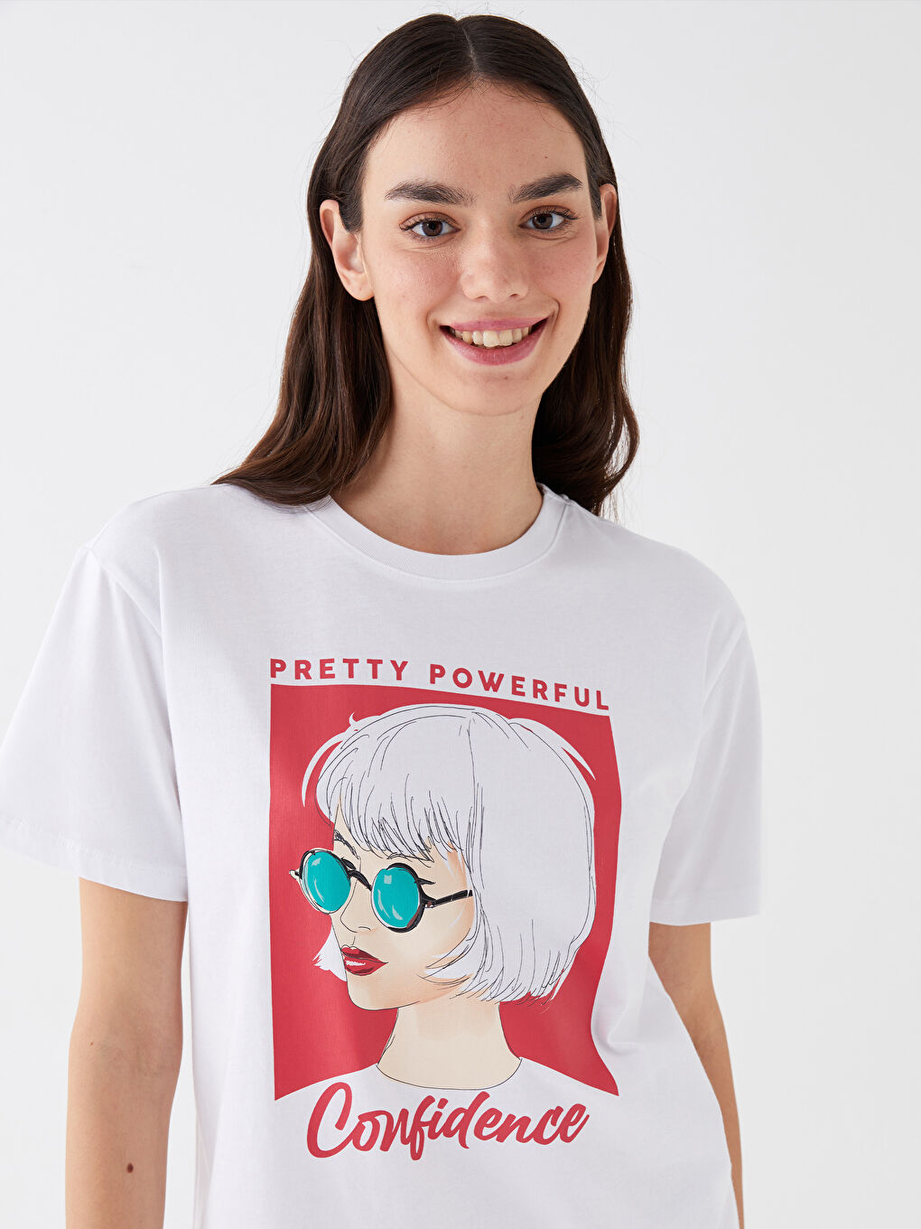 Crew Neck Printed Short Sleeve Women's T-Shirt-1