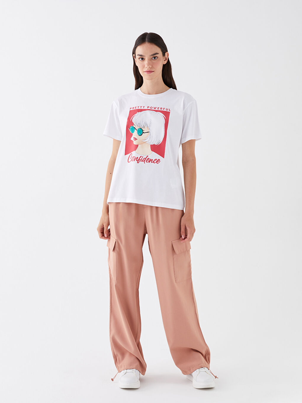 Crew Neck Printed Short Sleeve Women's T-Shirt-2