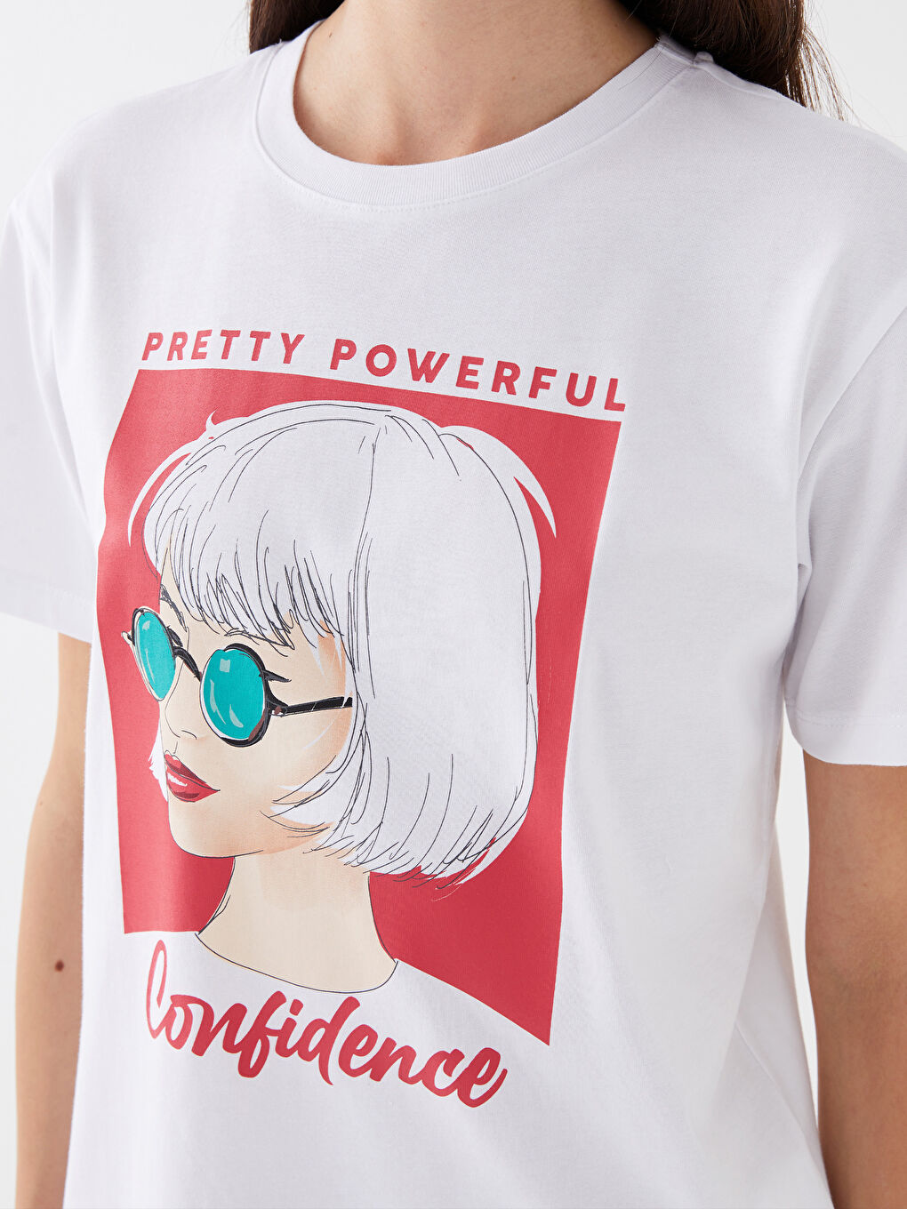 Crew Neck Printed Short Sleeve Women's T-Shirt-3