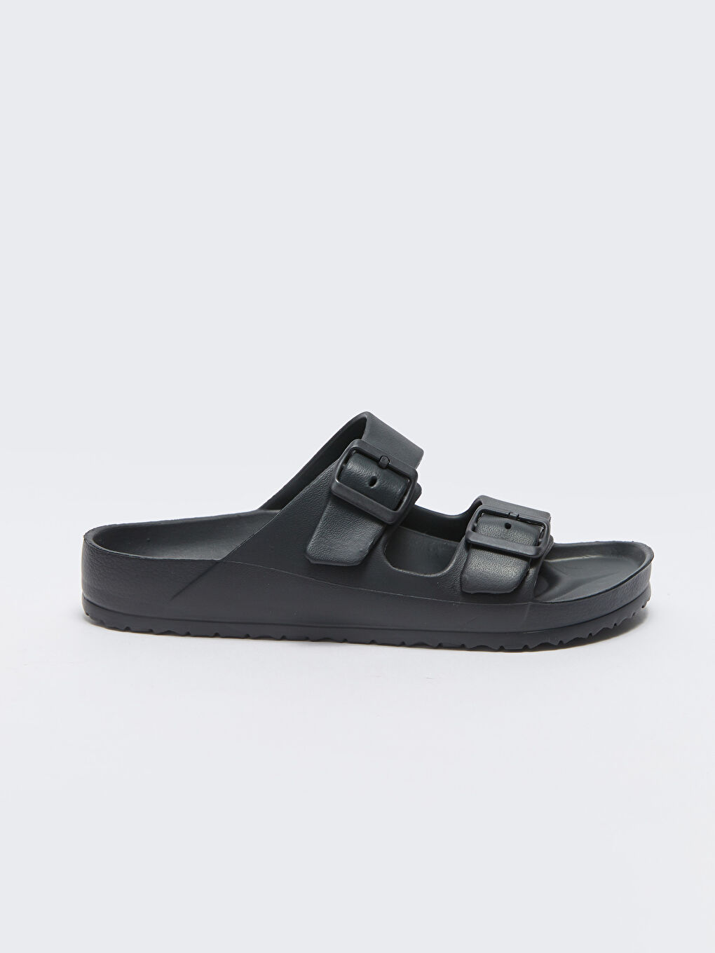 Buckle Detailed Double Strap Men's Slippers-1