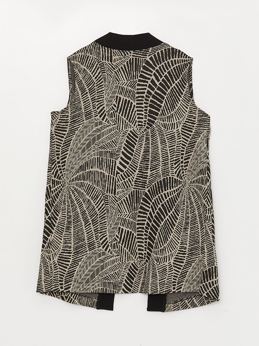 Shawl Collar Patterned Women's Vest-6