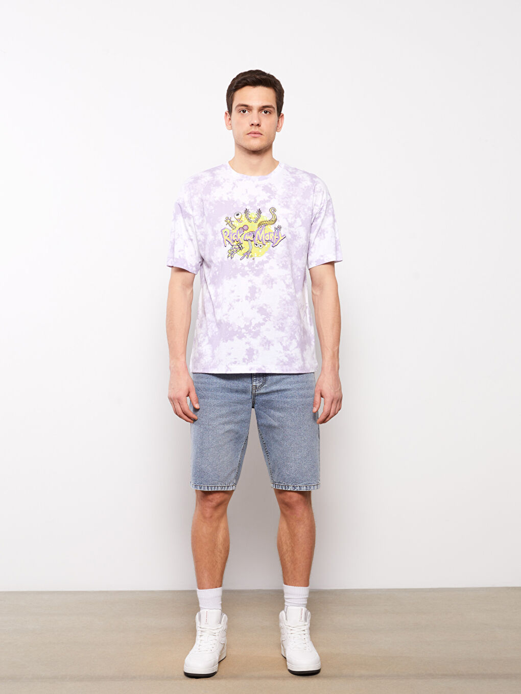 Crew Neck Short Sleeve Rick and Morty Printed Jersey Men's T-Shirt-2