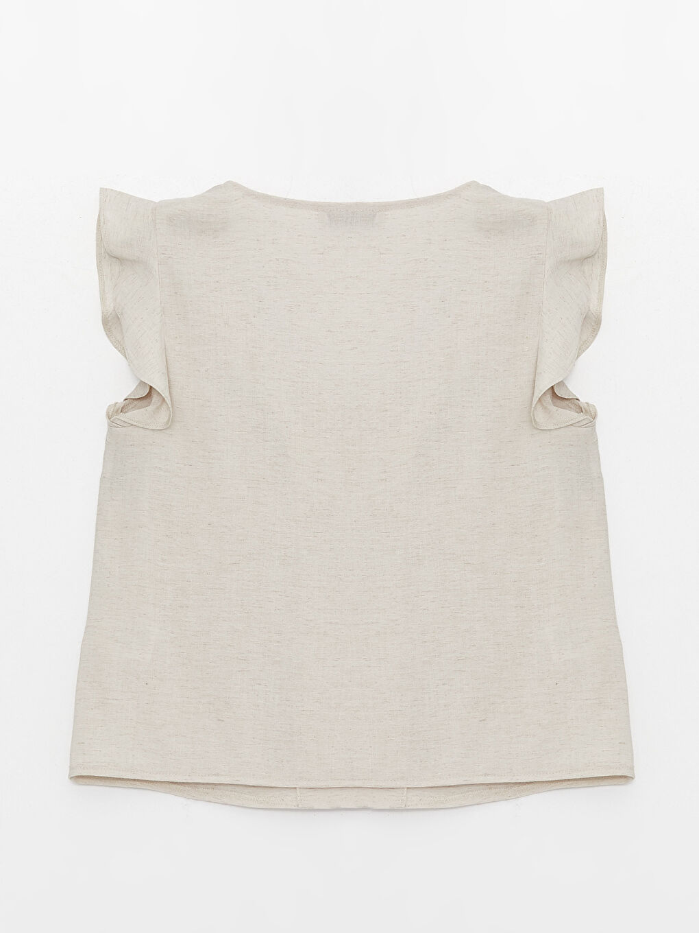 V-Neck Linen Blend Women's Blouse-6