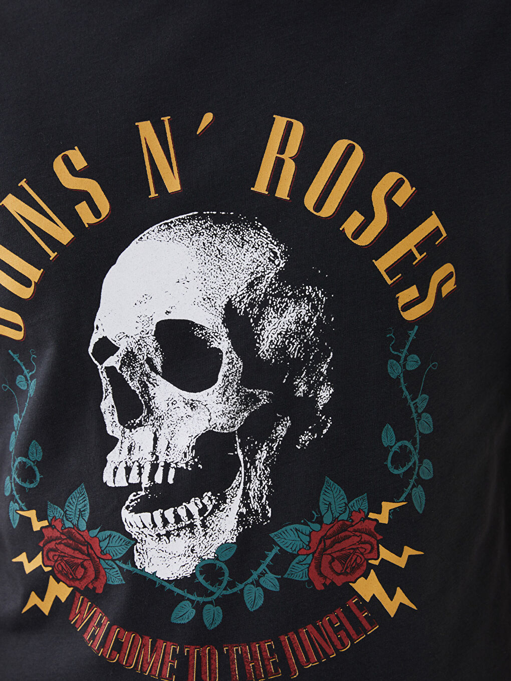 XSIDE Crew Neck Short Sleeve Guns N'Roses Printed Combed Men's T-Shirt -S3HH59Z8-E93