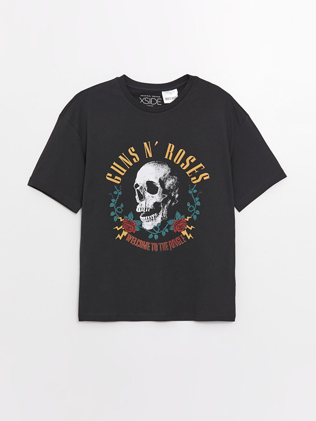XSIDE Crew Neck Short Sleeve Guns N'Roses Printed Combed Men's T-Shirt -S3HH59Z8-E93