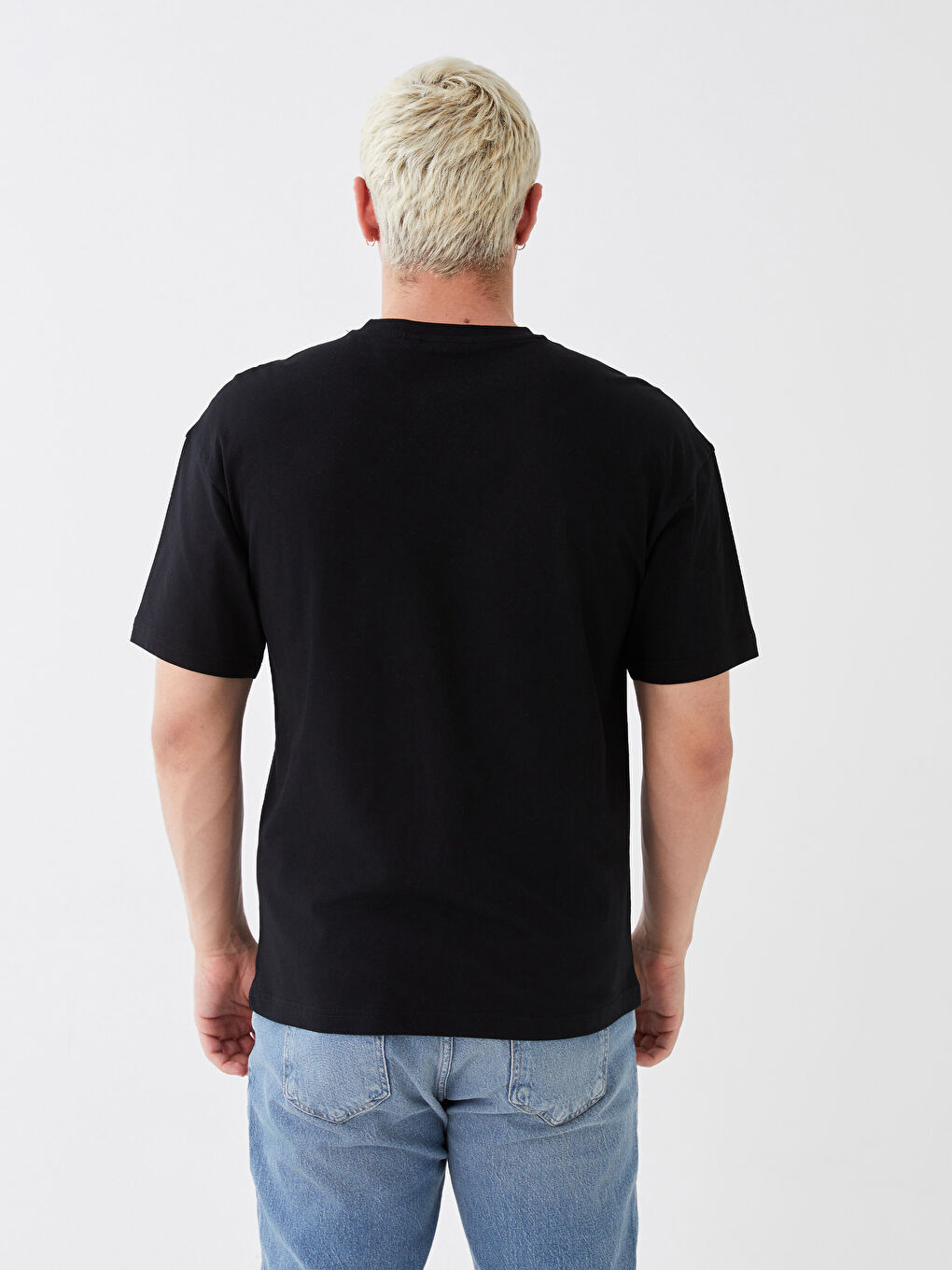 Siyah Bisiklet Yaka Kısa Kollu Guns N'Roses Baskılı Penye Erkek Tişört-4