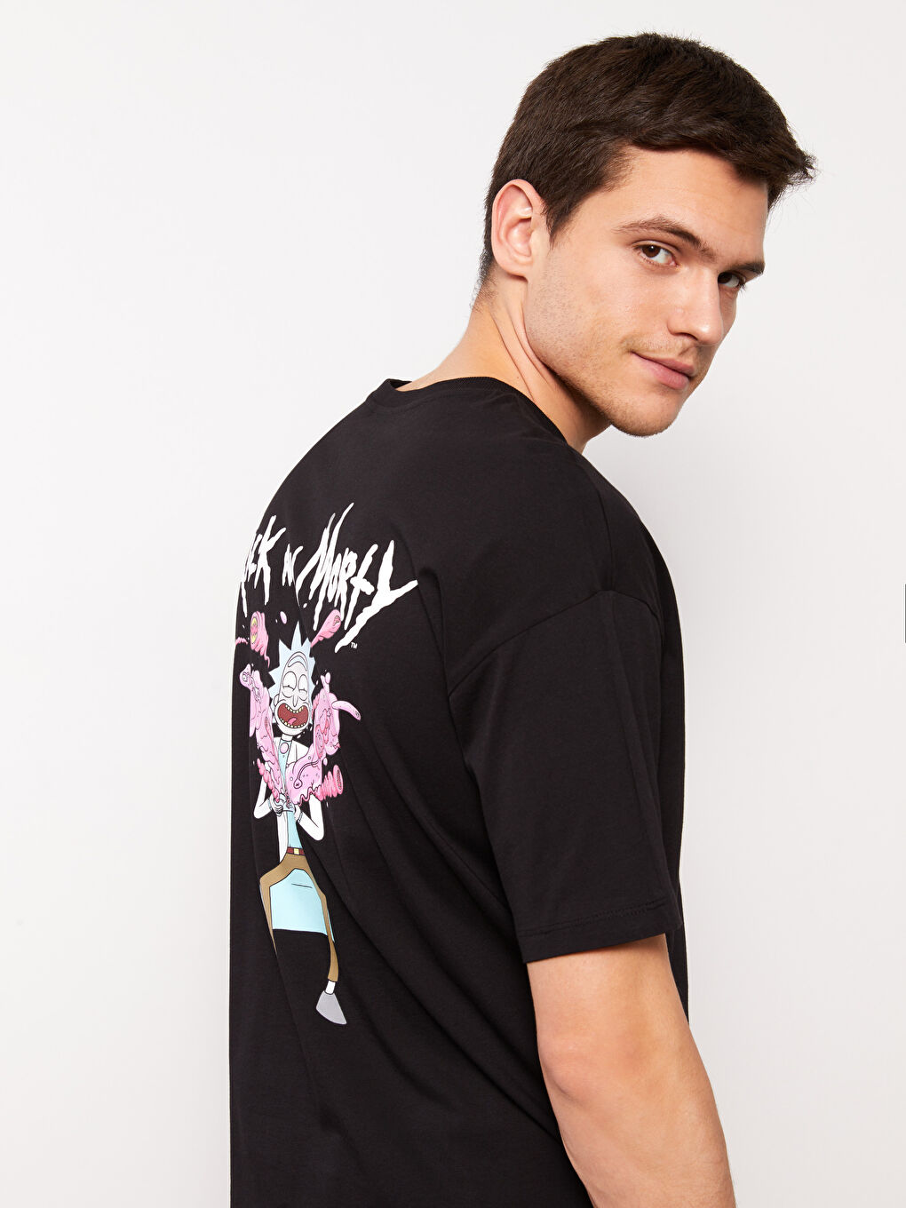 Crew Neck Short Sleeve Rick and Morty Printed Jersey Men's T-Shirt