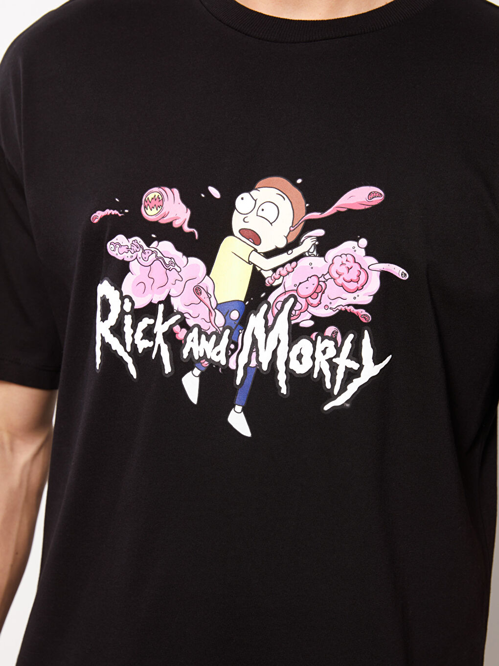 Crew Neck Short Sleeve Rick and Morty Printed Jersey Men's T-Shirt-3
