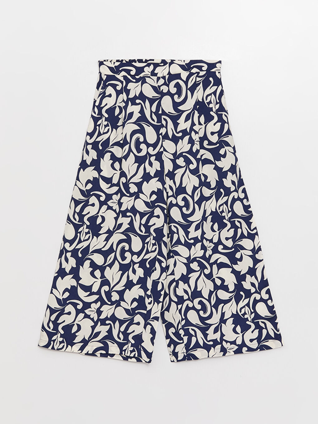 بنطلون كابري مُزهر بخصر مرن وواسع للسيدات-5