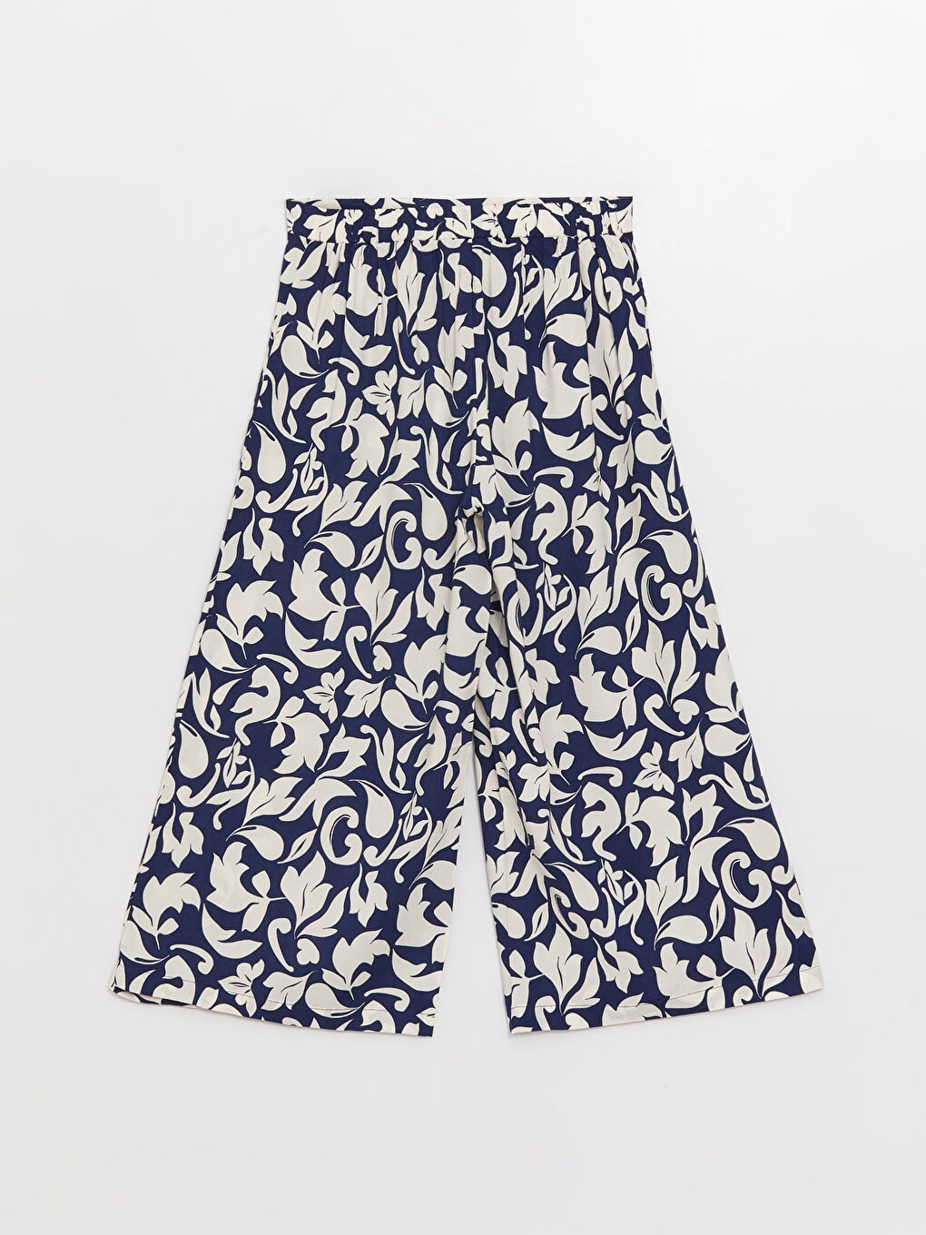 بنطلون كابري مُزهر بخصر مرن وواسع للسيدات-6