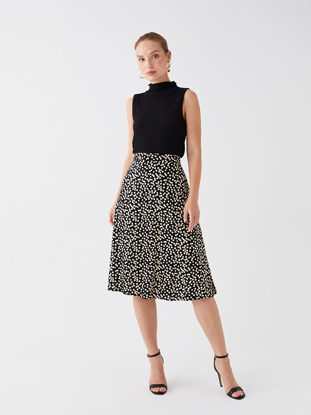 LCWAIKIKI Classic Elasticated Waist Polka Dot A-Line Women's Skirt -S3HH69Z8-LRA