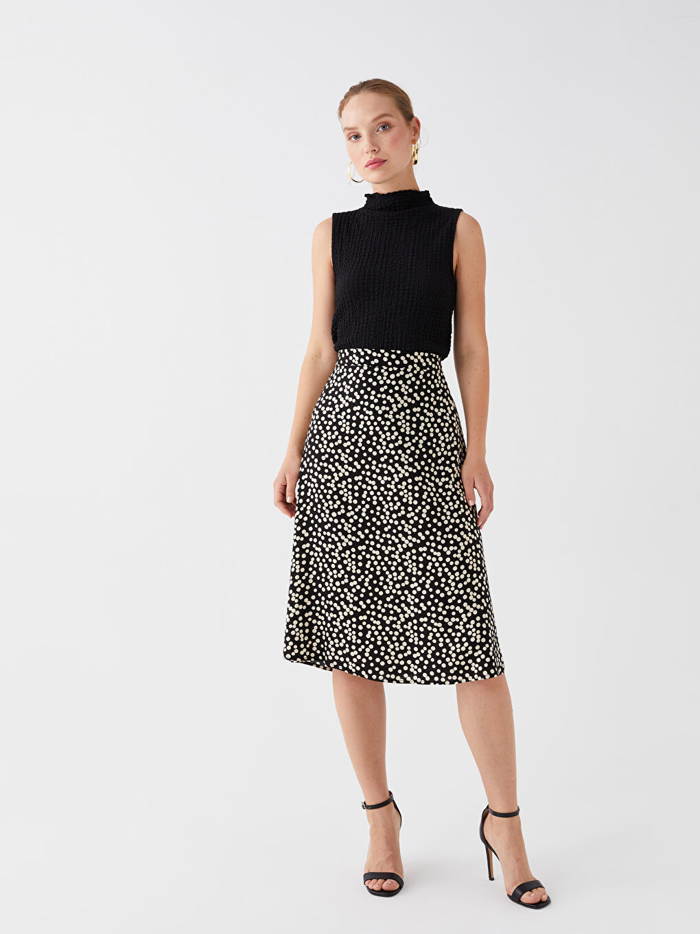 LCWAIKIKI Classic Elasticated Waist Polka Dot A-Line Women's Skirt -S3HH69Z8-LRA