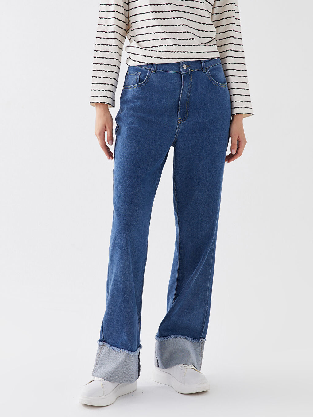 LCW baby Weit Geschnittene Bestickte Jeans Für Damen Mutter-Tochter-Kombination -S3HH74Z8-UBM