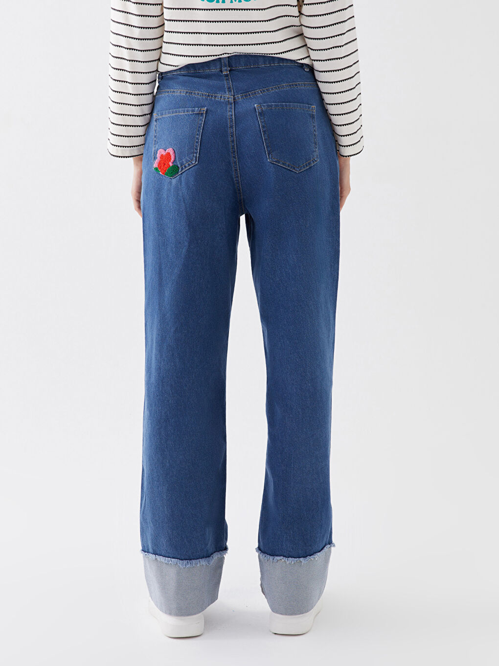LCW baby Weit Geschnittene Bestickte Jeans Für Damen Mutter-Tochter-Kombination -S3HH74Z8-UBM