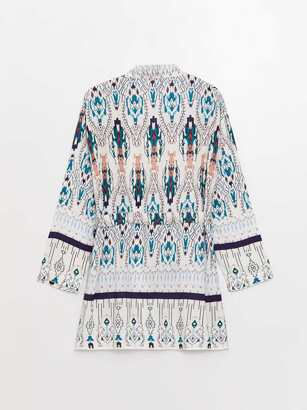 Kimono pour Femmes en Popeline à Col Châle Imprimé Manches Longues Surdimensionné-6