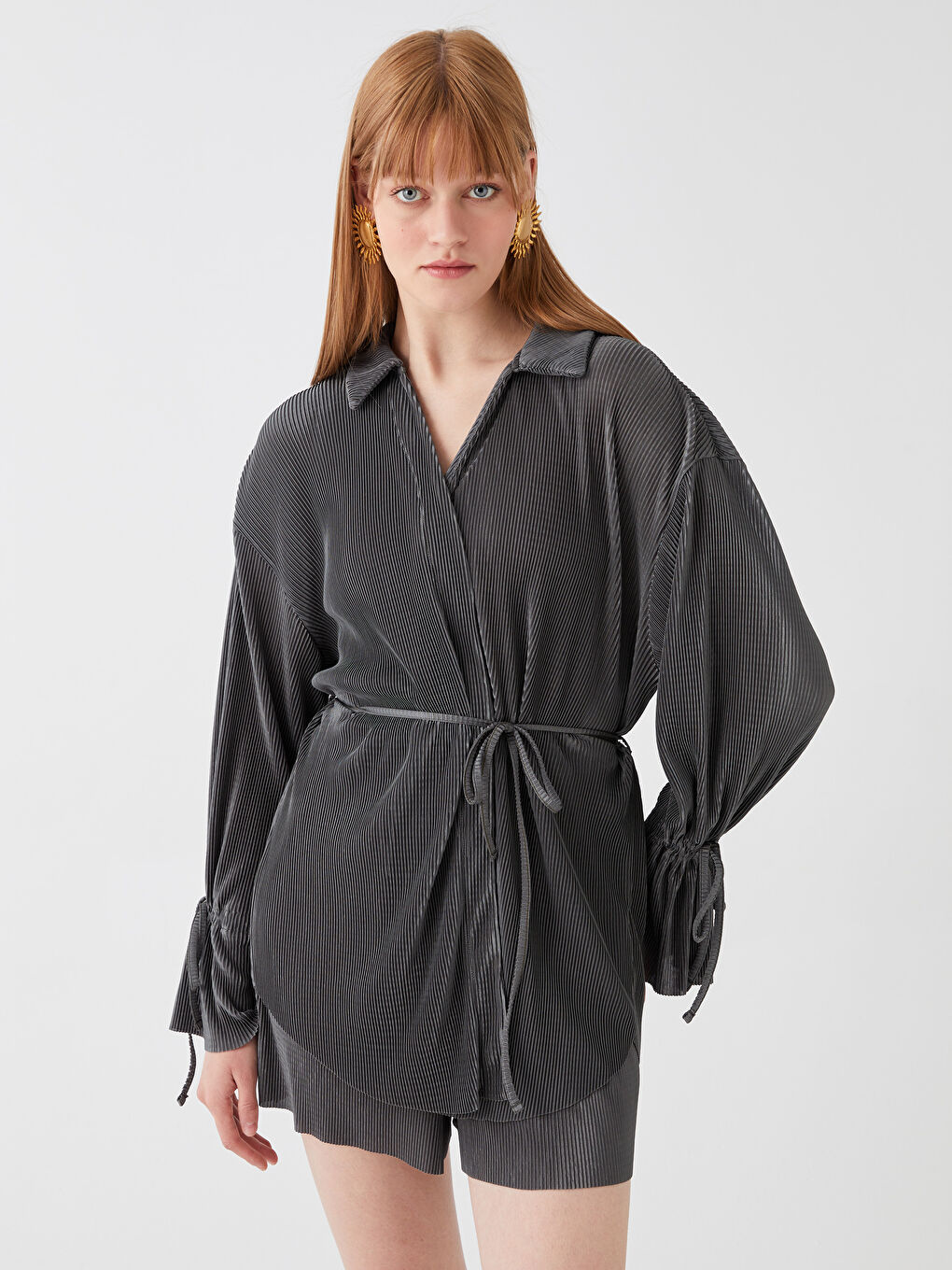 LCW Vision Cardigan Surdimensionné Uni à Col Roulé et Manches Longues pour Femmes -S3HH86Z8-JYN