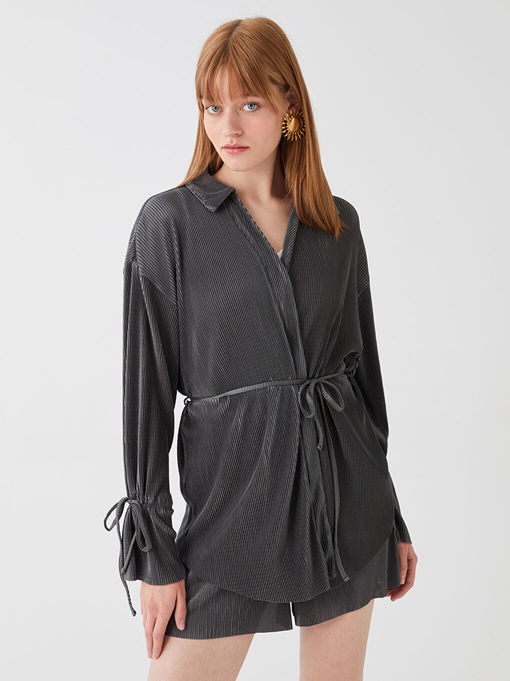 LCW Vision Cardigan Surdimensionné Uni à Col Roulé et Manches Longues pour Femmes -S3HH86Z8-JYN