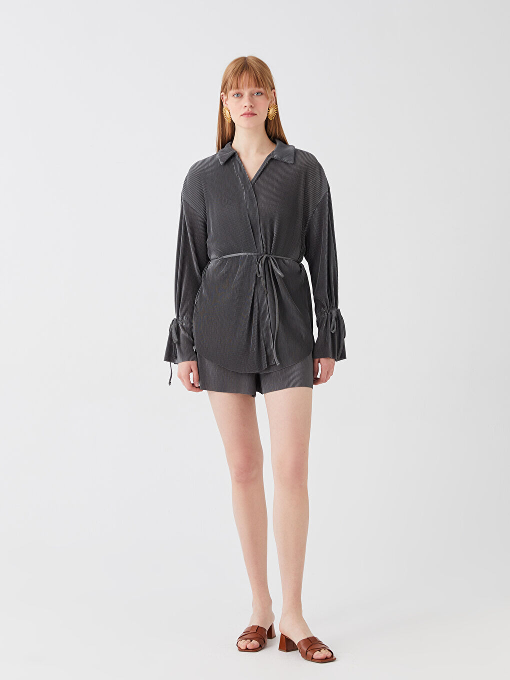 LCW Vision Cardigan Surdimensionné Uni à Col Roulé et Manches Longues pour Femmes -S3HH86Z8-JYN