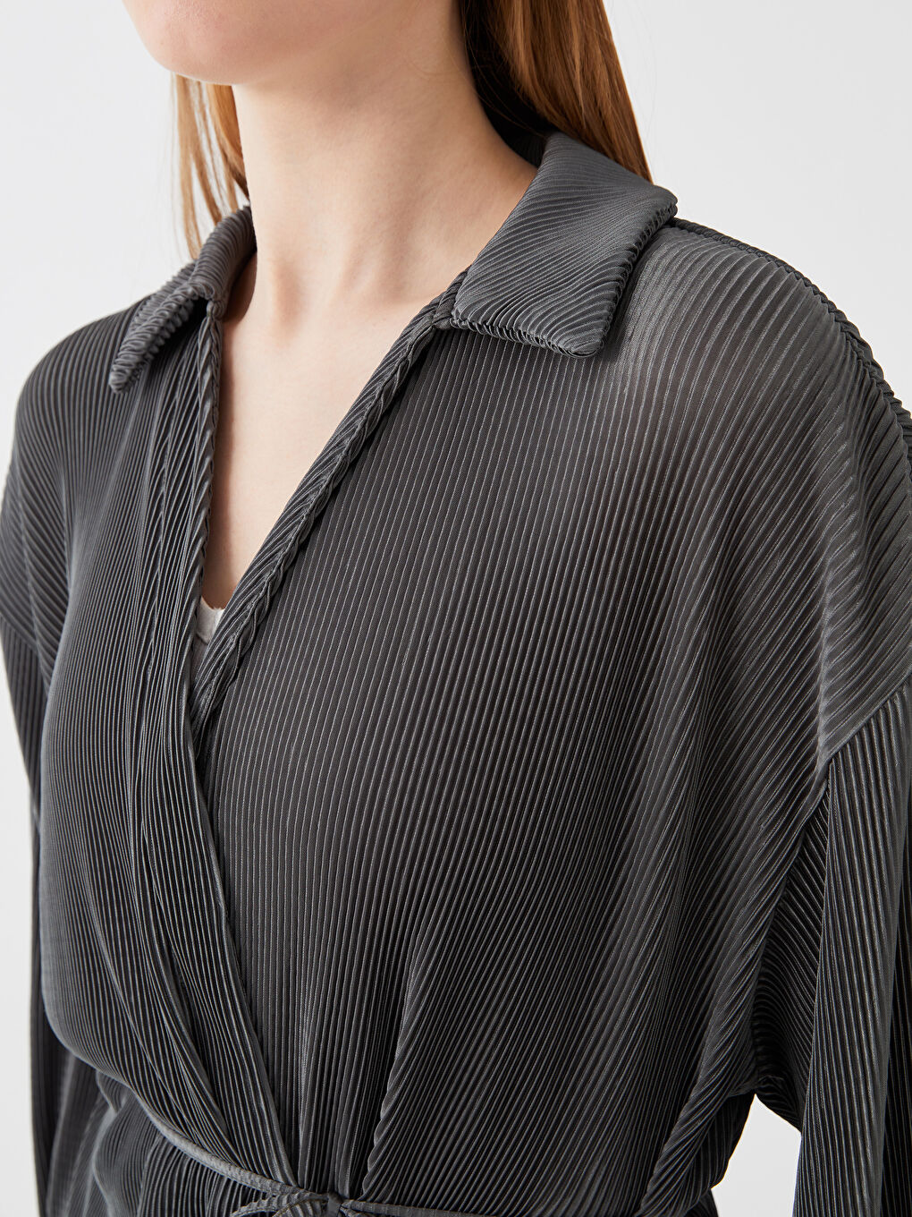 LCW Vision Cardigan Surdimensionné Uni à Col Roulé et Manches Longues pour Femmes -S3HH86Z8-JYN