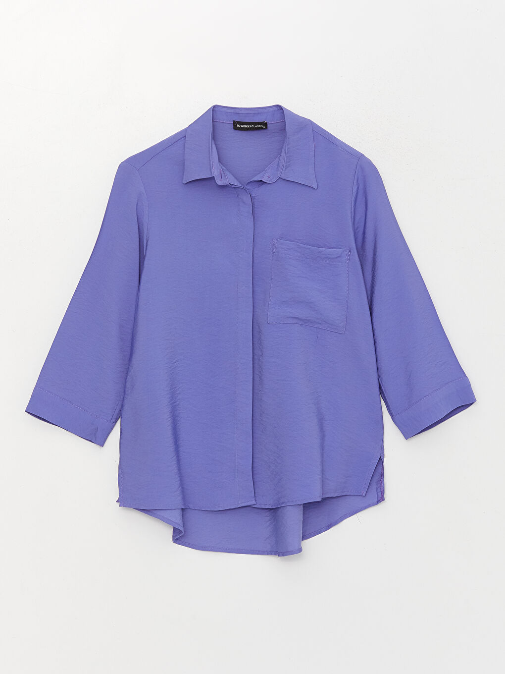 Mor Kadın Düz Gömlek-5