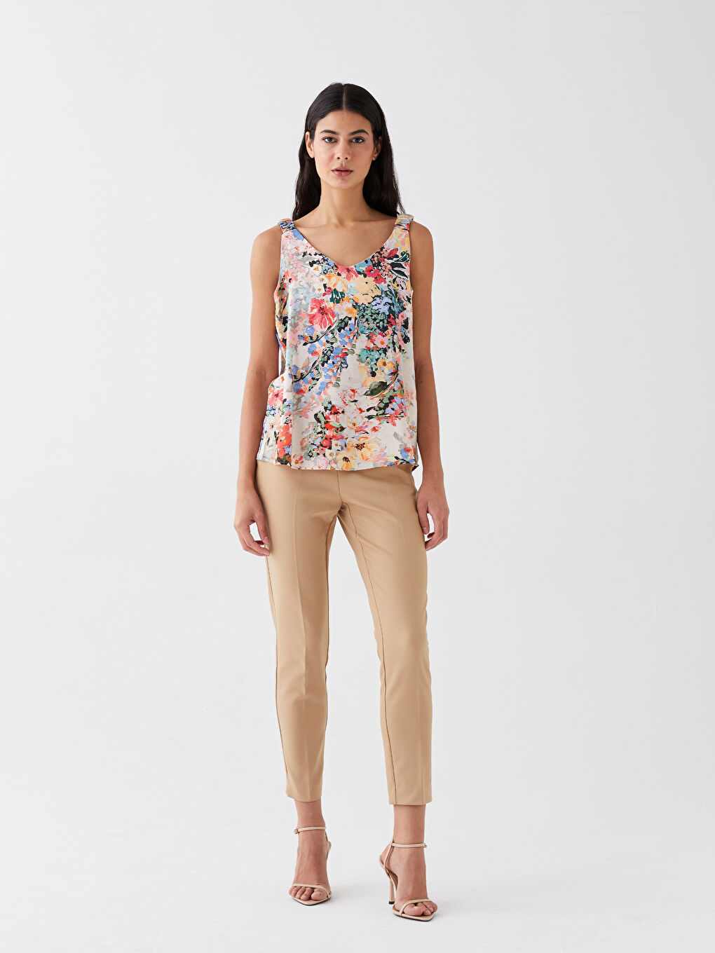 V Neck Floral Print Women's Camisole-2