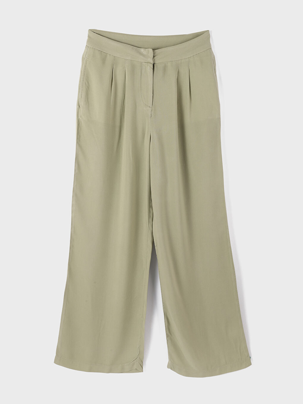 Wide Fit Pocket Detailed Palazzo Women's Trousers -S3HI01Z8-GHY