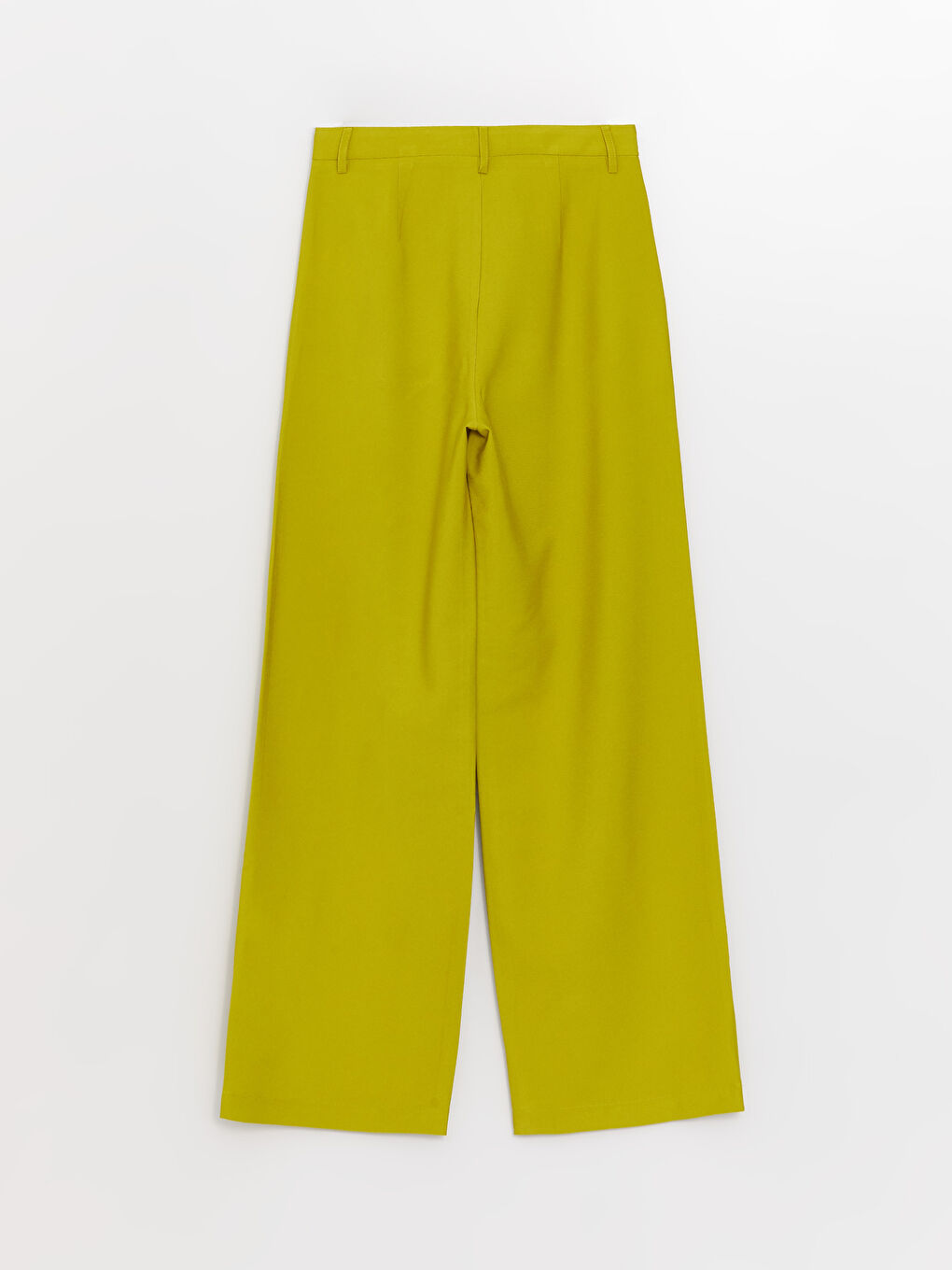 Yeşil Rahat Kalıp Düz Geniş Paça Kadın Pantolon-6