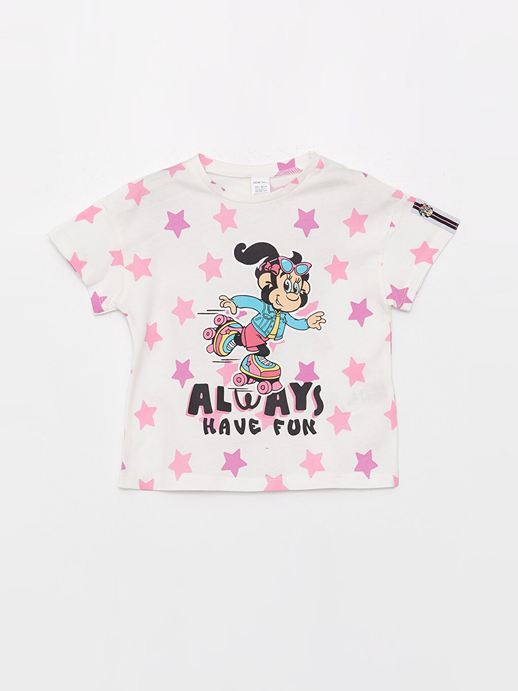 T-shirt pour Bébé Filles à Manches Courtes avec Col Rond et Imprimé Singe Nostalgique-2