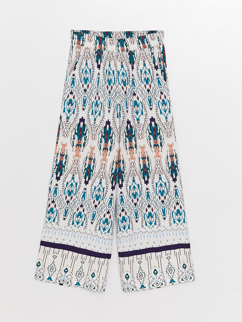 LCW Modest Beli Lastikli Rahat Kalıp Desenli Kadın Pantolon -S3HI22Z8-LQQ