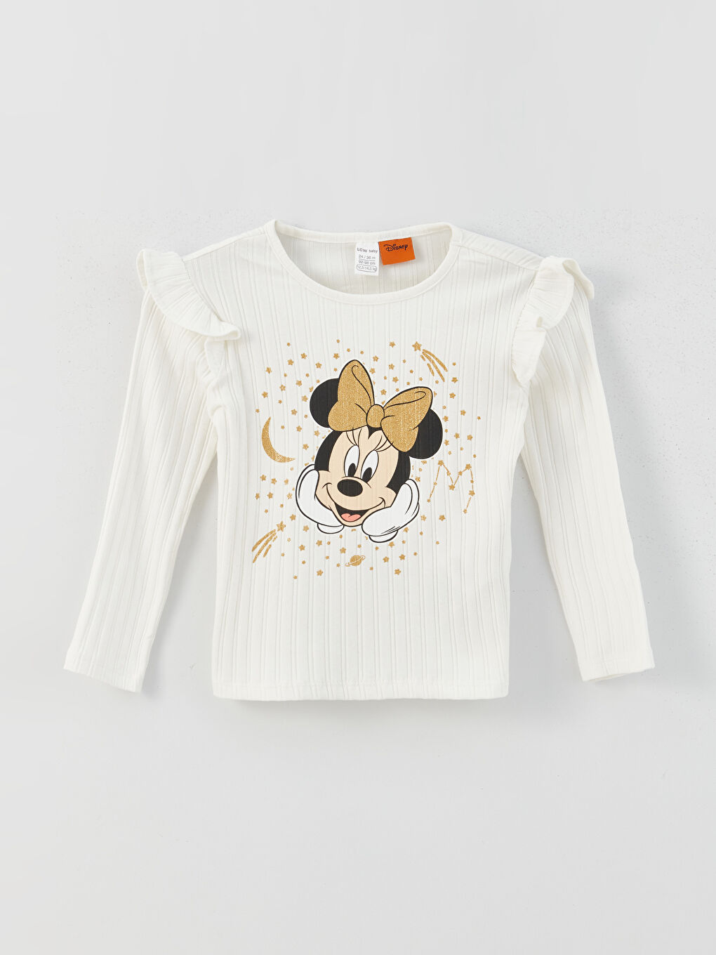 Ekru Minnie Mouse Baskılı Kız Bebek 3'lü Takım-1