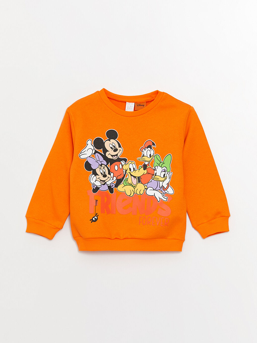 Crew Neck Long Sleeve Minnie Mouse Printed Baby Girls' Sweatshirt