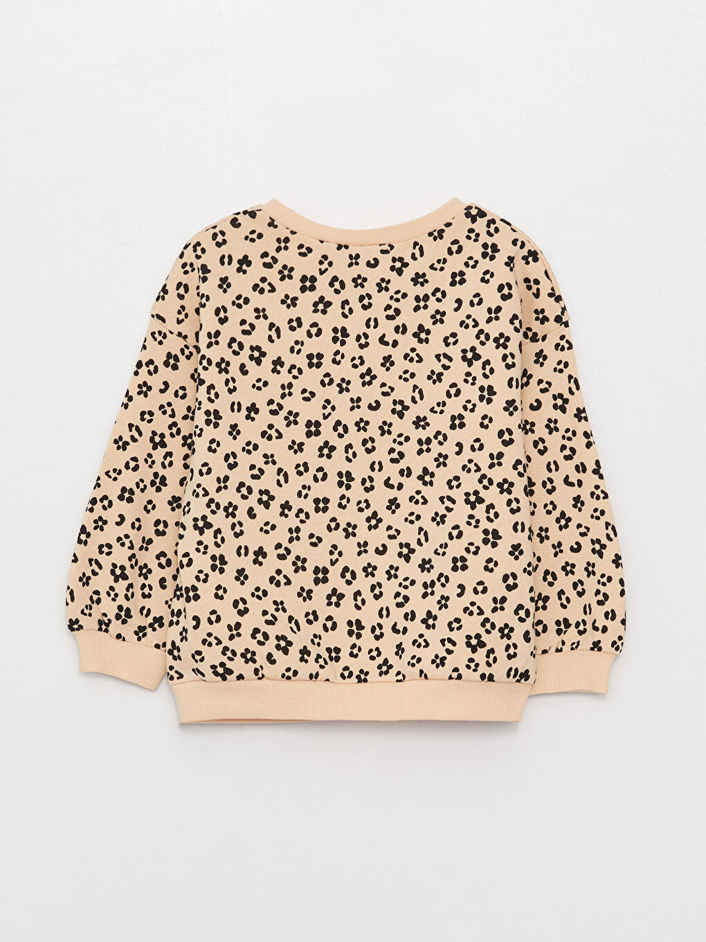 Pembe Bisiklet Yaka Uzun Kollu Minnie Mouse Baskılı Kız Bebek Sweatshirt-1