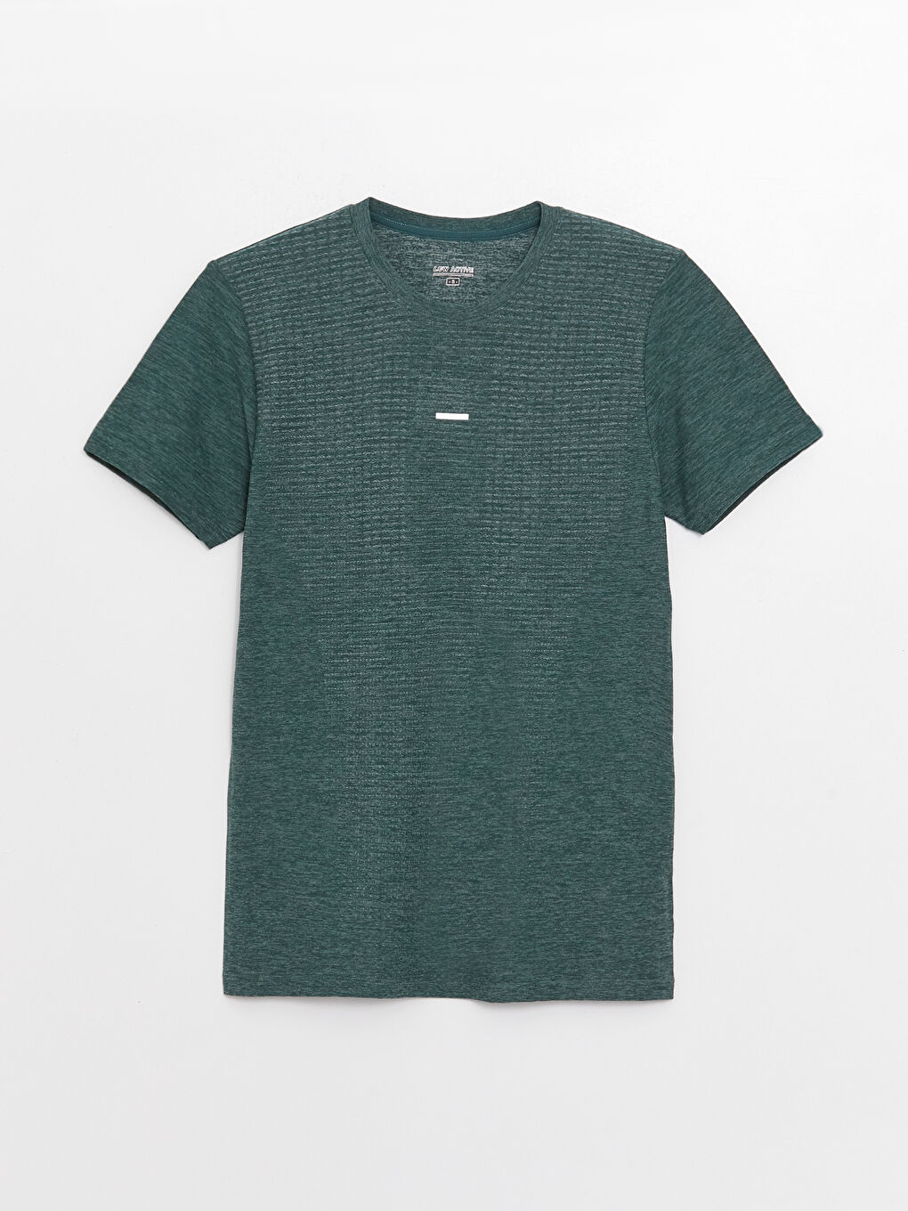 Yeşil Bisiklet Yaka Kısa Kollu Erkek Spor Tişört-5