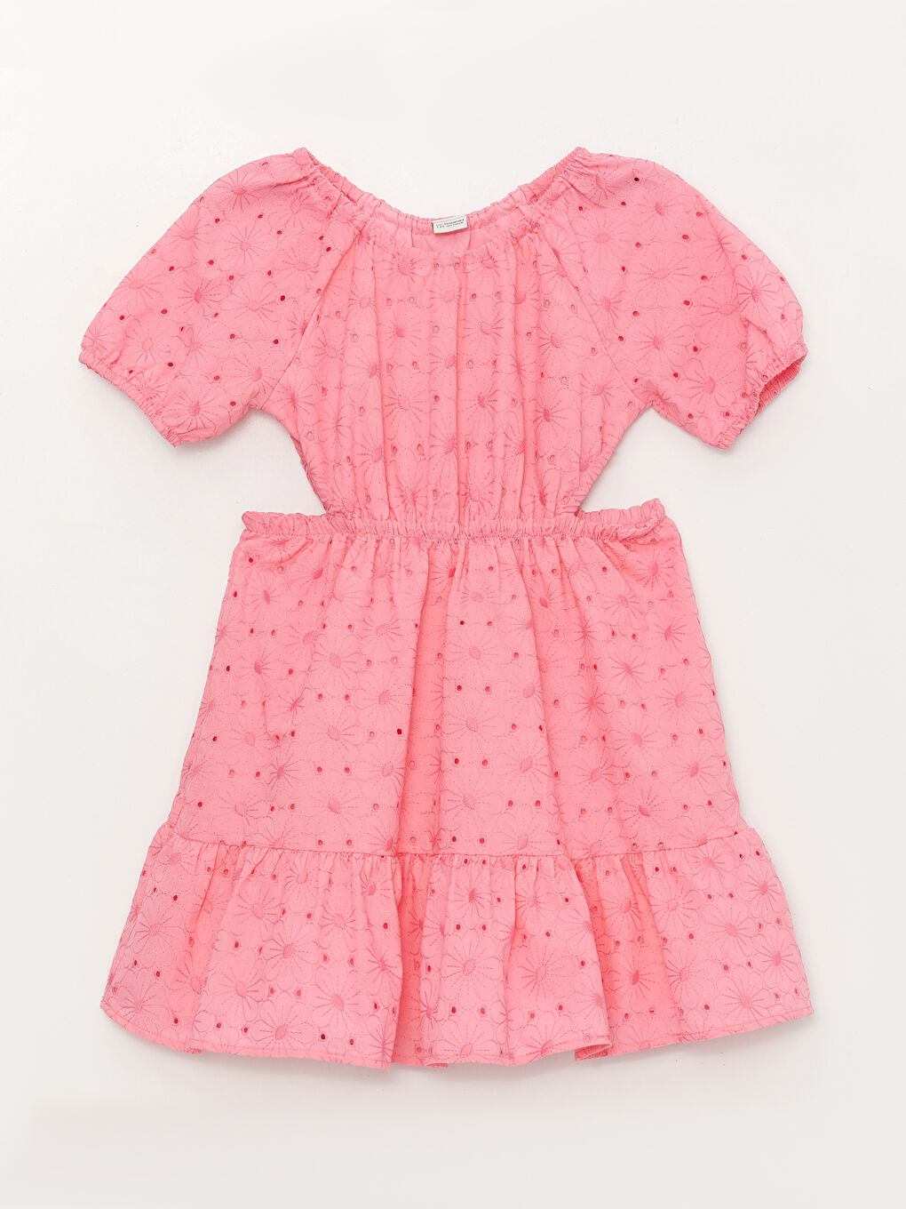 Pembe Bisiklet Yaka Fisto Detaylı Kız Çocuk Elbise