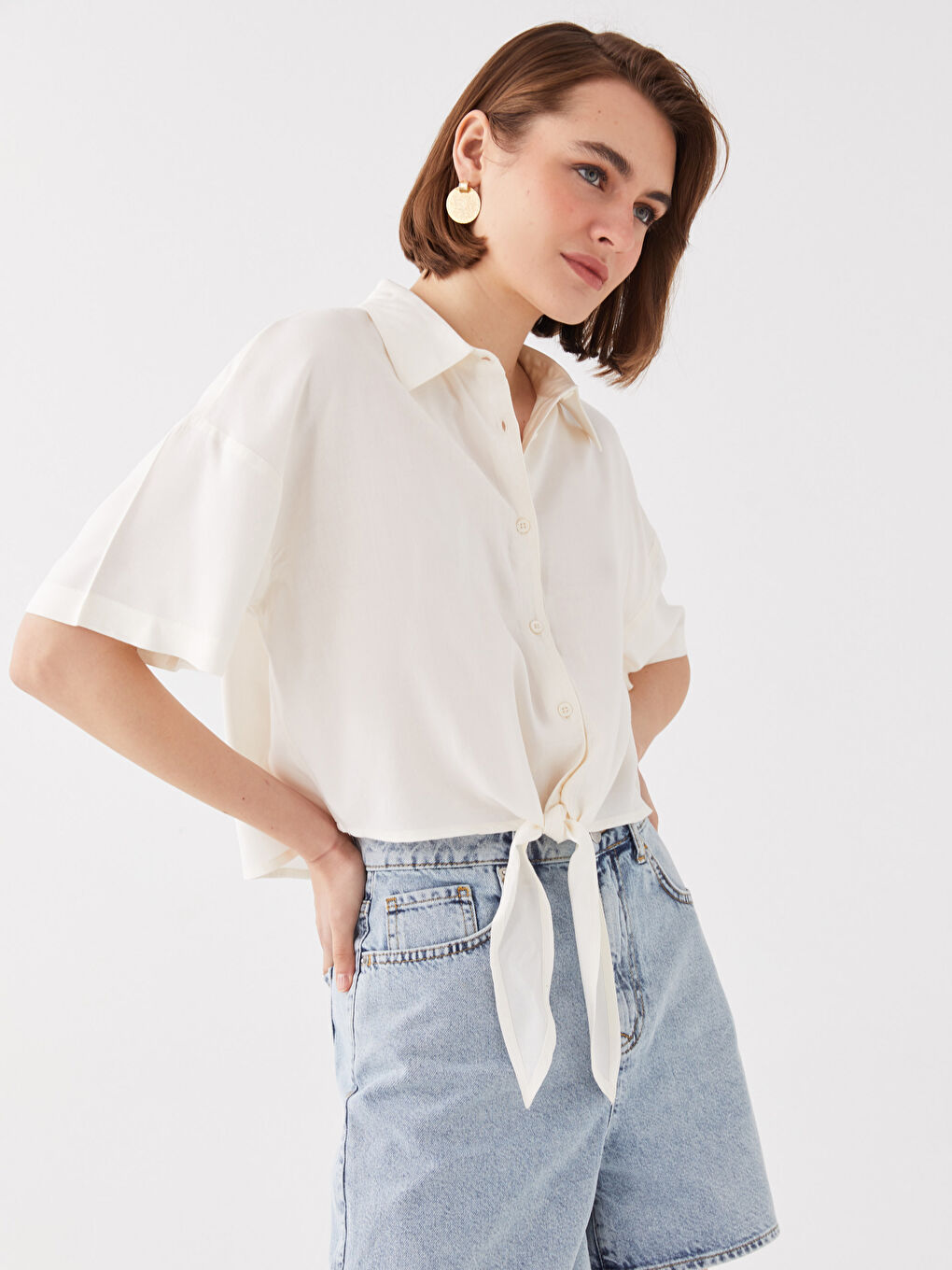 Chemise Oversize à Manches Courtes pour Femmes