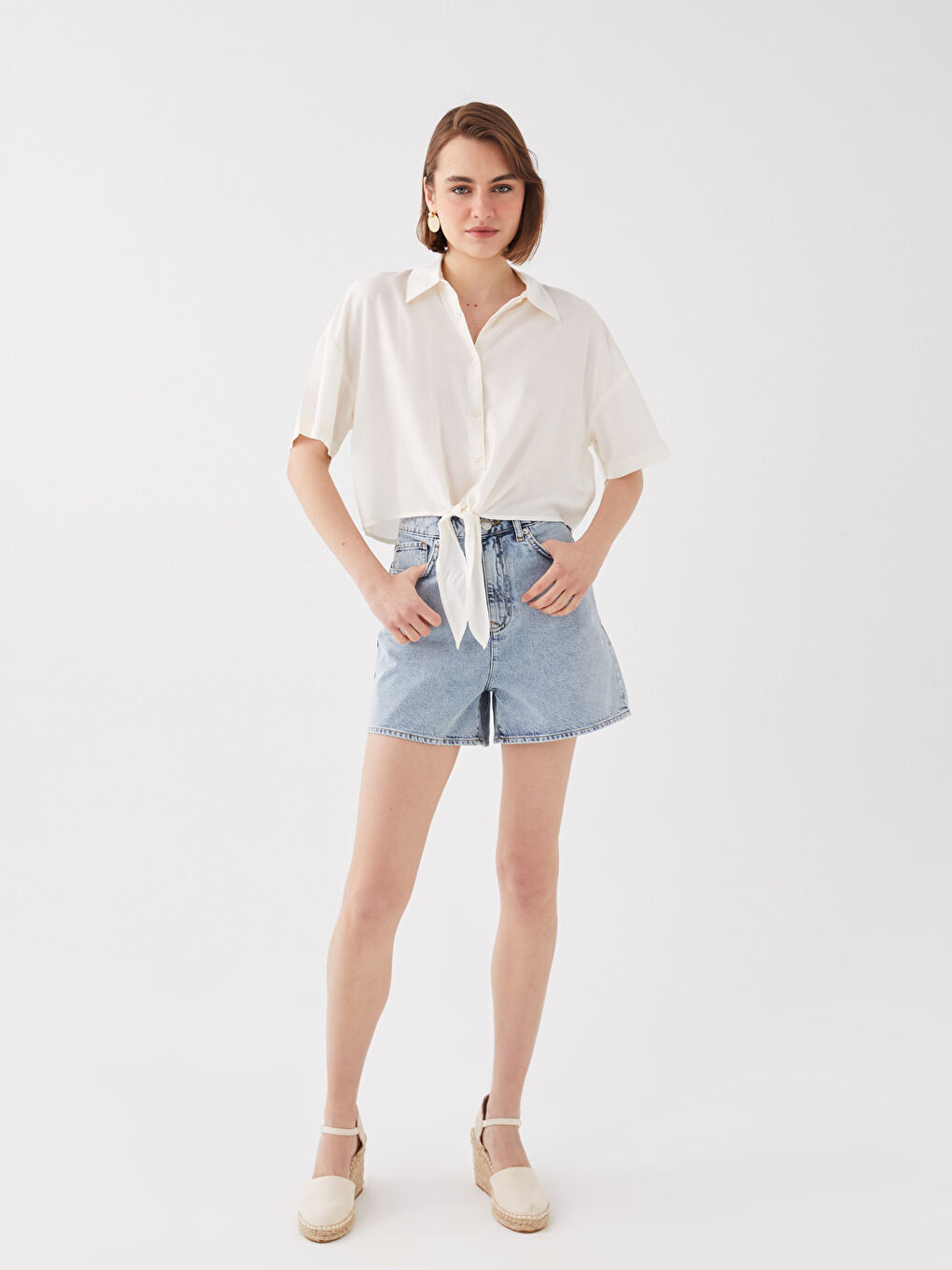 Chemise Oversize à Manches Courtes pour Femmes-2