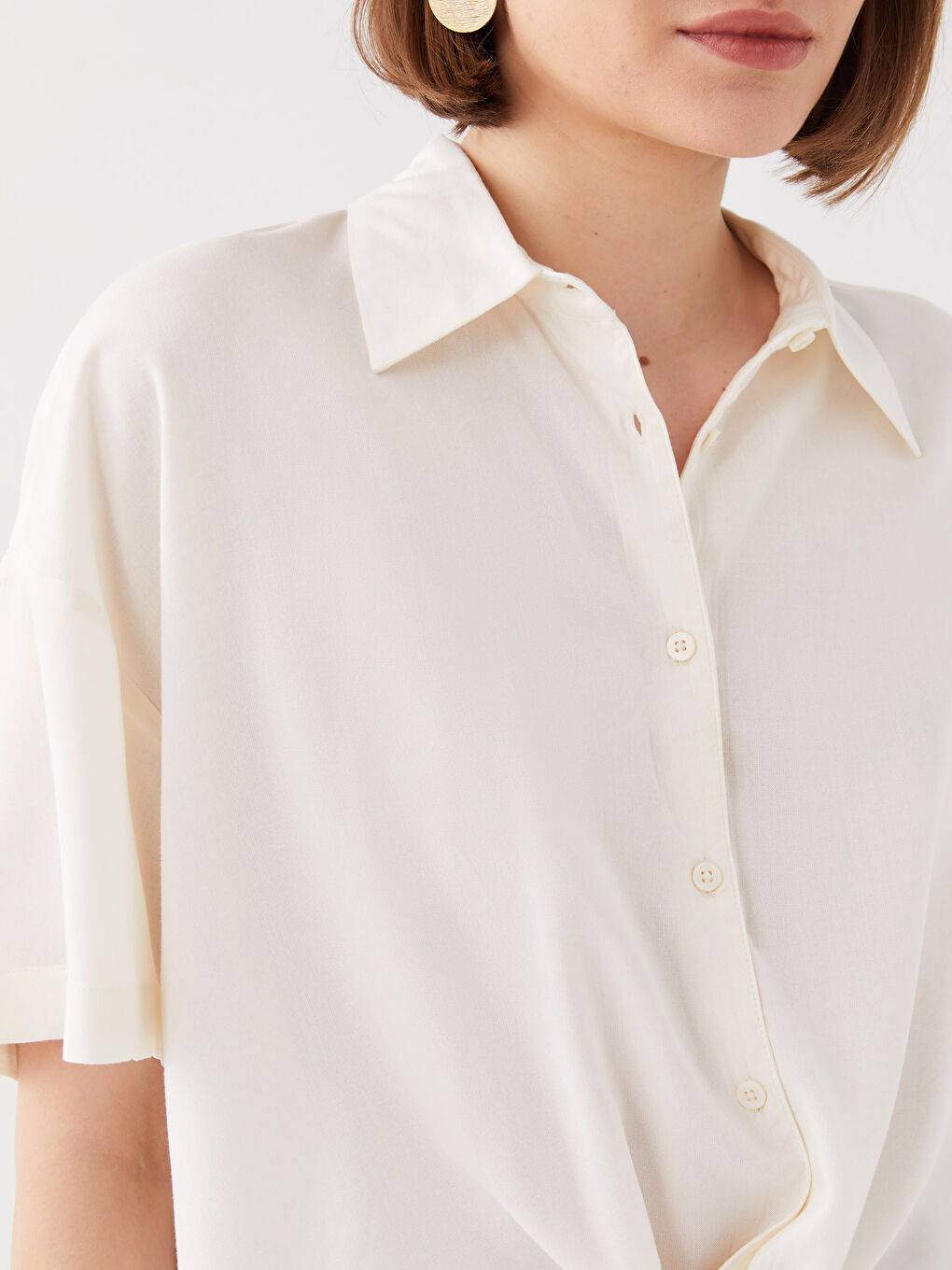 Chemise Oversize à Manches Courtes pour Femmes-3