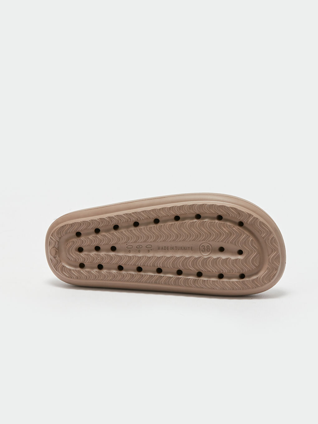 Bej Kendinden Desenli Tek Bantlı Kadın Terlik-3